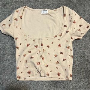 Cotton on button crop top